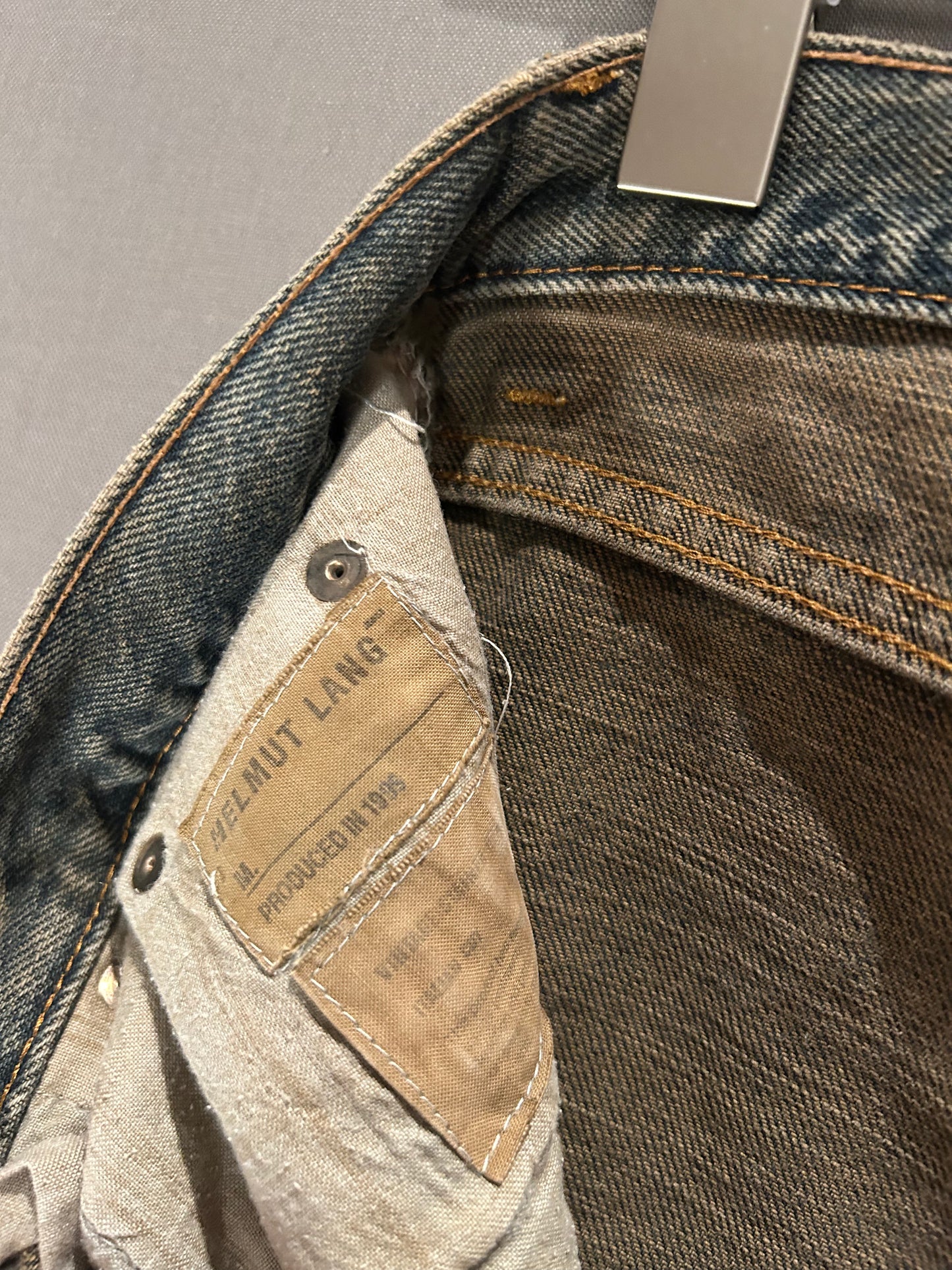 aw1999 HELMUT LANG 'stained' Jeans