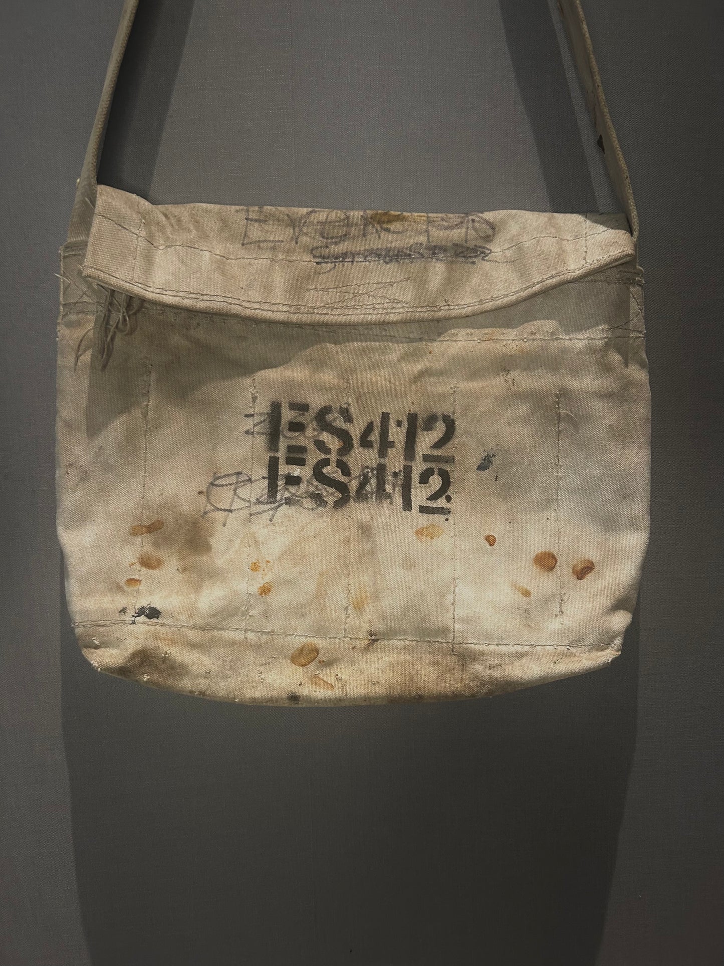 1970s Canvas ES Stencil Shoulder Bag