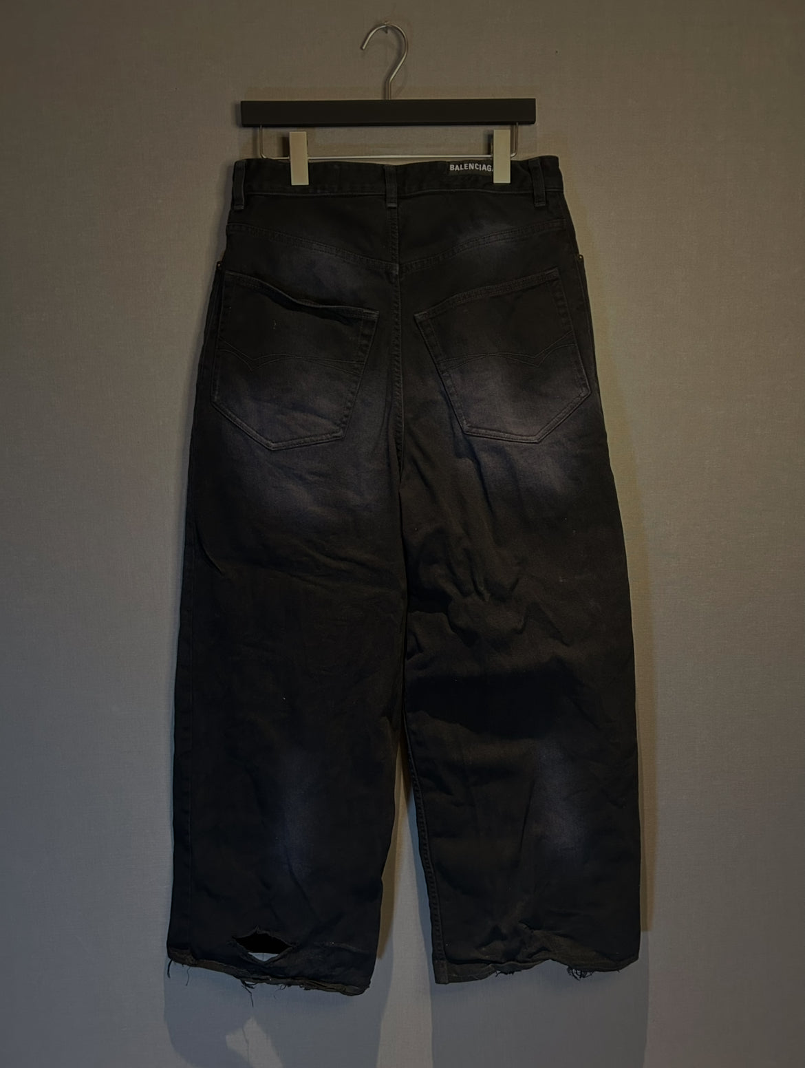 Balenciaga SS22 Distressed Wide Leg Jeans