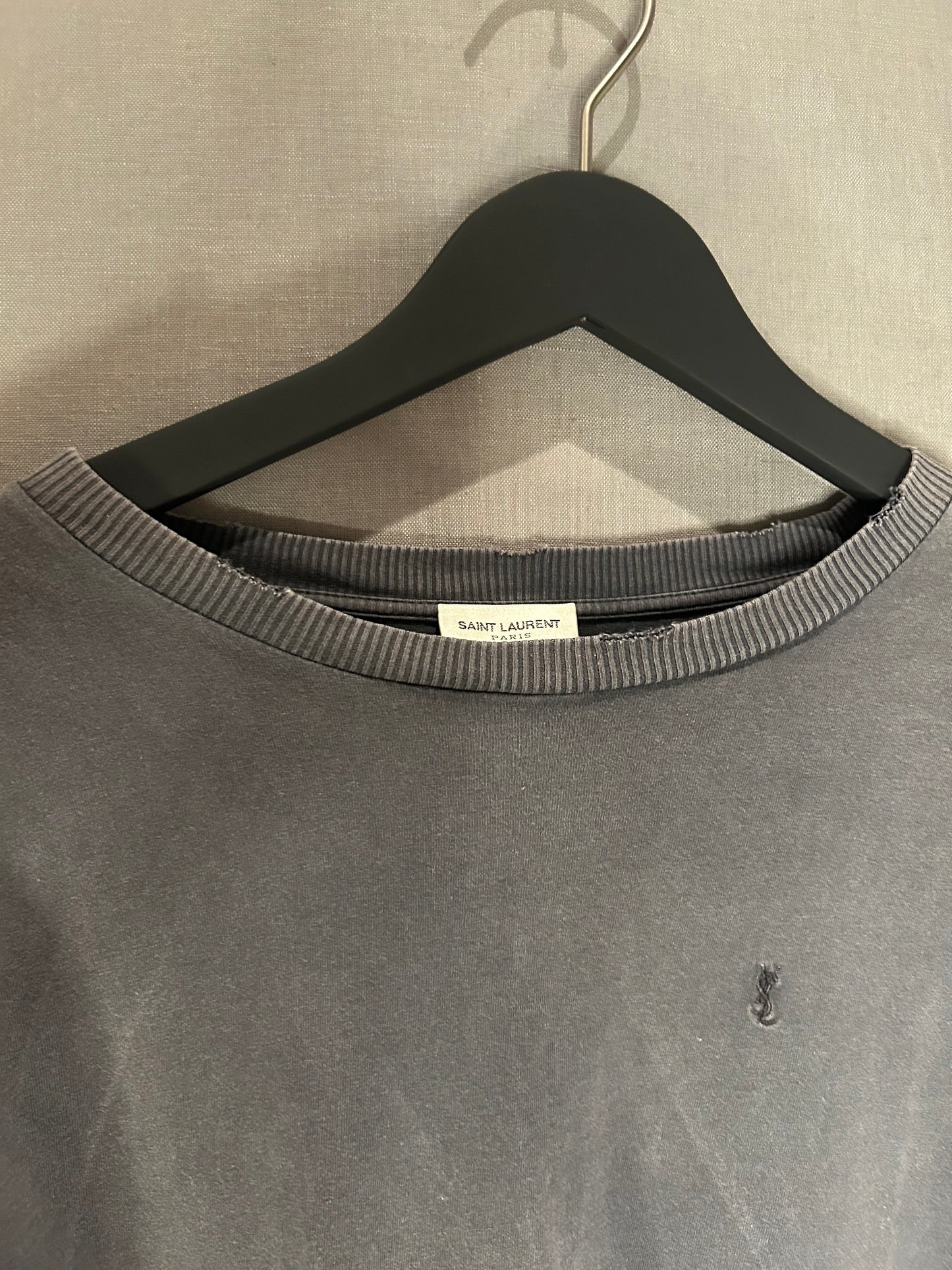 SAINT LAURENT embroidered blank shirt