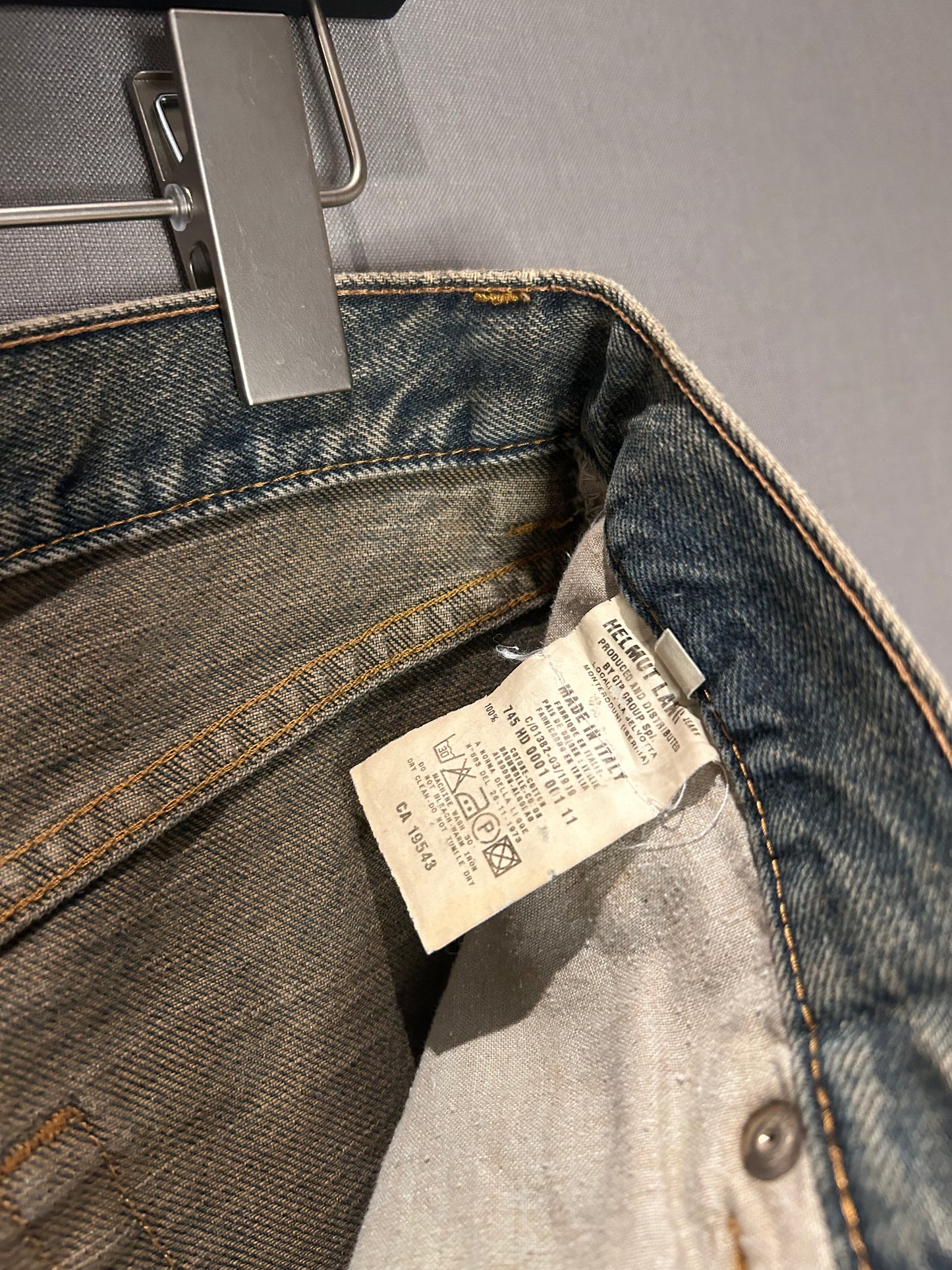 aw1999 HELMUT LANG 'stained' Jeans