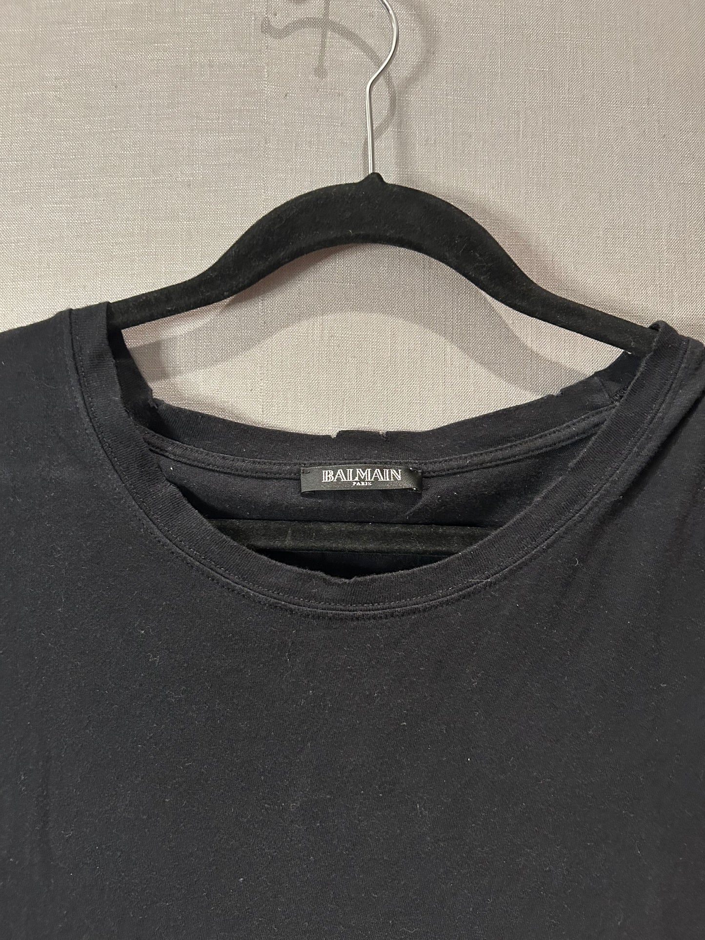 BALMAIN DACARNIN ERA DISTRESSED BLANK T-SHIRT